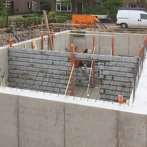 Nieuwbouw huis kelder